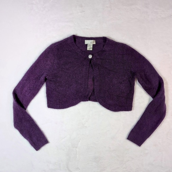 Spiegel Sweaters - Spiegel Purple Angora Lambswool Shrug Cardigan M Soft Coquette Balletcore Crop